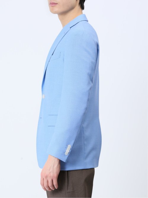 ウール混ストレッチ レギュラーフィット 2ボタンジャケット サックス