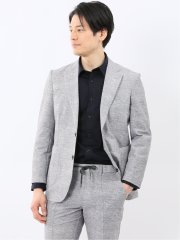 ウォッシャブル メッシュプリント 2ボタン ジャケット(セットアップ可能)