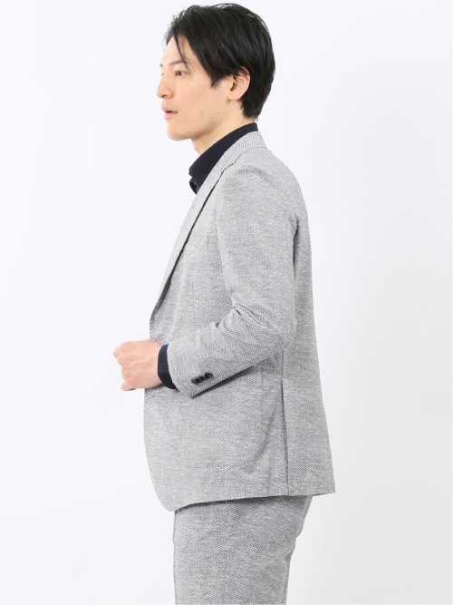 ウォッシャブル メッシュプリント 2ボタン ジャケット(セットアップ可能)