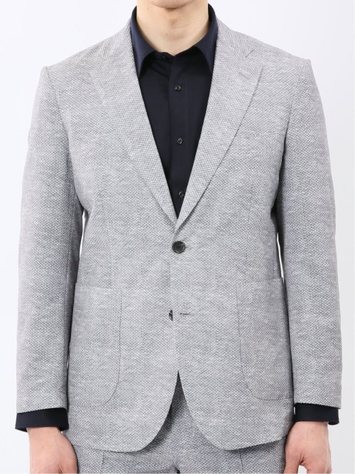 ウォッシャブル メッシュプリント 2ボタン ジャケット(セットアップ可能)