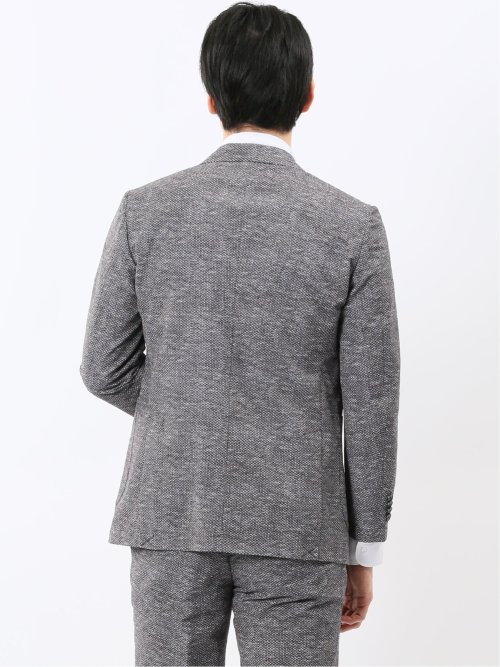 ウォッシャブル メッシュプリント 2ボタン ジャケット(セットアップ可能)