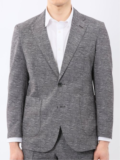 ウォッシャブル メッシュプリント 2ボタン ジャケット(セットアップ可能)