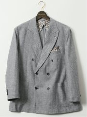 【大きいサイズ】ジーステージ/G-stage 綿麻 ヘリンボン ダブルジャケット(セットアップ可能)