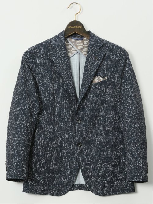 【大きいサイズ】ジーステージ/G-stage エアーウィンドウ 2ボタンジャケット(セットアップ可能)