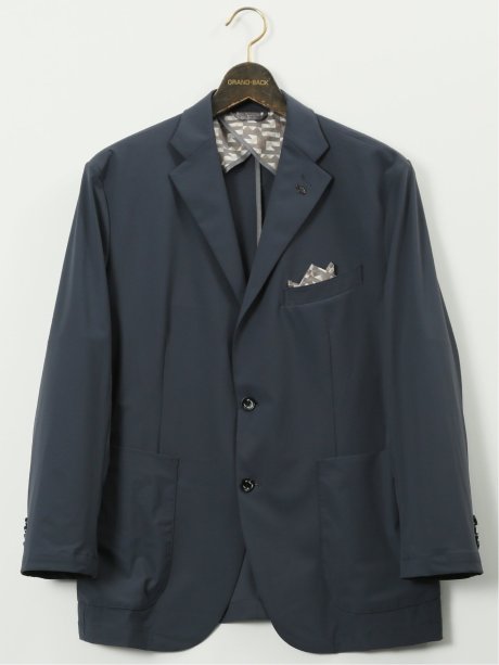 【大きいサイズ】ジーステージ/G-stage 接触冷感 ストレッチ ウォッシャブル ナイロン混 2ボタンジャケット(セットアップ可能)