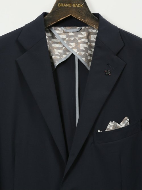 【大きいサイズ】ジーステージ/G-stage 接触冷感 ストレッチ ウォッシャブル ナイロン混 2ボタンジャケット(セットアップ可能)