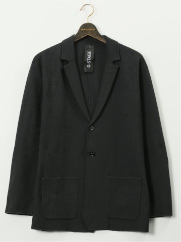 【大きいサイズ】ジーステージ/G-stage ストレッチ ウォッシャブル リンクス柄ニット 2ボタンジャケット(セットアップ可能)