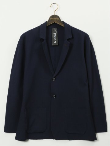 【大きいサイズ】ジーステージ/G-stage ストレッチ ウォッシャブル リンクス柄ニット 2ボタンジャケット(セットアップ可能)