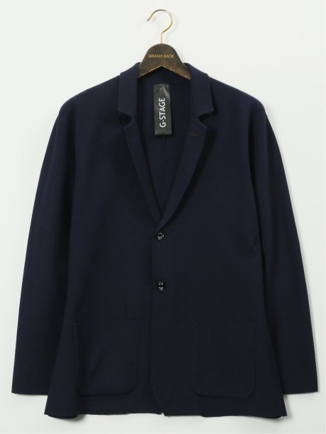 【大きいサイズ】ジーステージ/G-stage ストレッチ ウォッシャブル リンクス柄ニット 2ボタンジャケット(セットアップ可能)