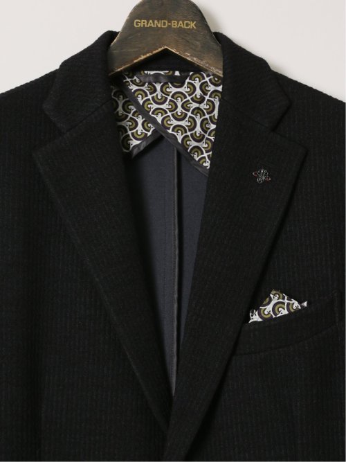 【大きいサイズ】ジーステージ/G-stage ウール混ジャージ 2ボタンジャケット(セットアップ可能)