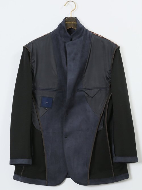 【大きいサイズ】ジーステージ/G-stage ストレッチ 起毛 2ボタンジャケット