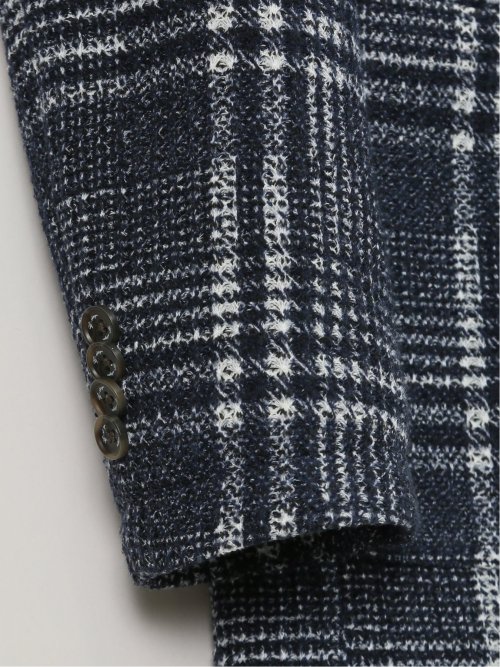 【大きいサイズ】ジーステージ/G-stage ライトニット プリント 2ボタンジャケット