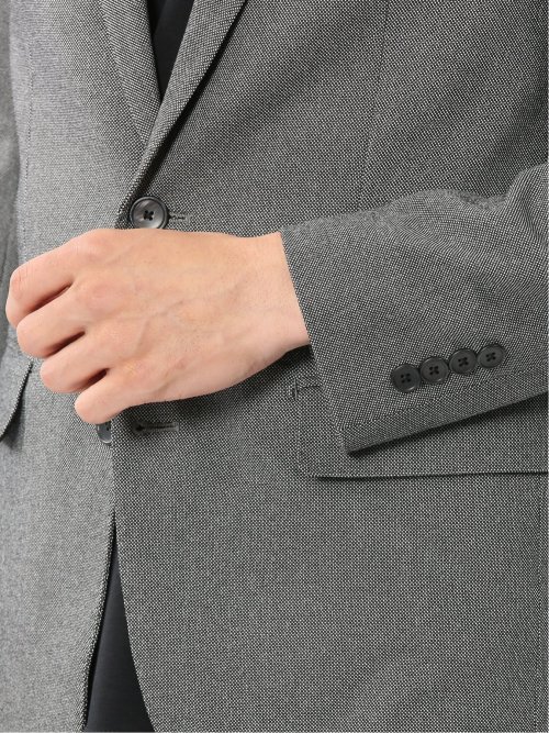 クロスストレッチ スリムフィット 2ボタンジャケット バーズアイグレー(セットアップ可能)