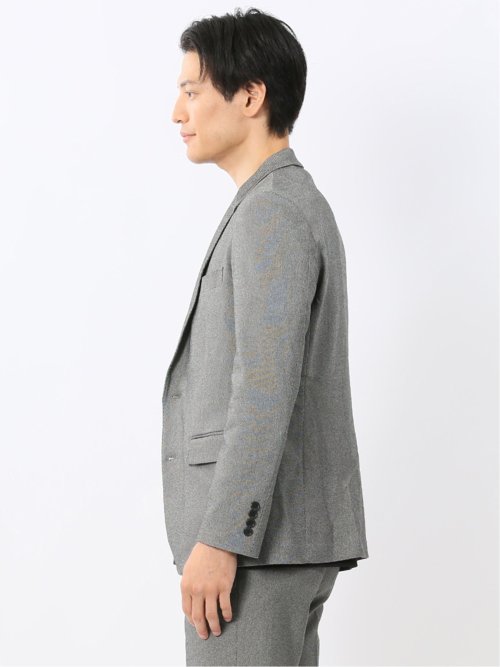 クロスストレッチ スリムフィット 2ボタンジャケット バーズアイグレー(セットアップ可能)