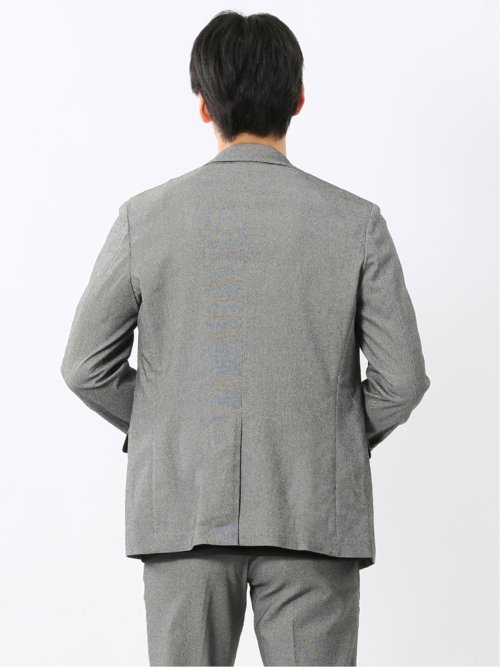 クロスストレッチ スリムフィット 2ボタンジャケット バーズアイグレー(セットアップ可能)