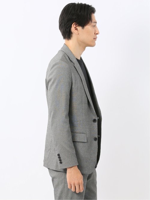 クロスストレッチ スリムフィット 2ボタンジャケット バーズアイグレー(セットアップ可能)