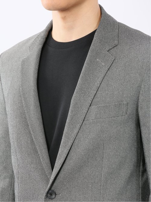 クロスストレッチ スリムフィット 2ボタンジャケット バーズアイグレー(セットアップ可能)