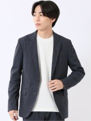 ジャケット メンズ ビジネス セットアップ可能 ストレッチ ウォッシャブル スリム 2ボタン テーラード 紺