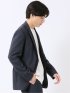 ジャケット メンズ ビジネス セットアップ可能 ストレッチ ウォッシャブル スリム 2ボタン テーラード 紺