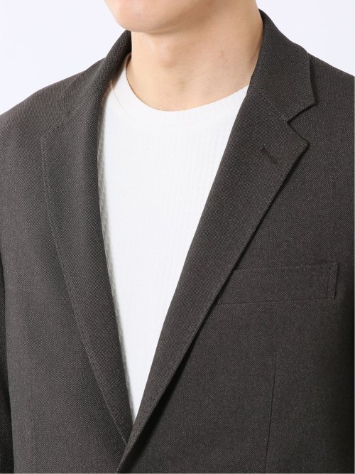 ジャケット メンズ ビジネス セットアップ可能 ストレッチ ウォッシャブル スリム 2ボタン テーラード 茶