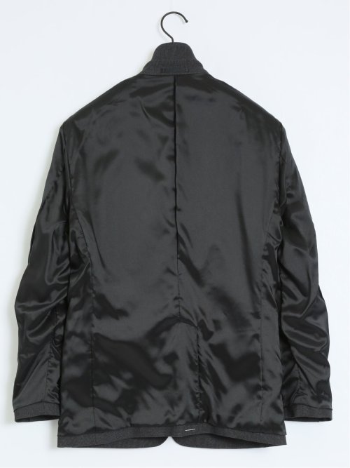 クロスストレッチ裏起毛 スリムフィット 2ボタンジャケット ピケグレー(セットアップ可能)