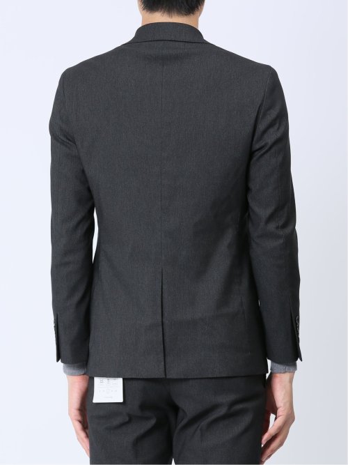 クロスストレッチ裏起毛 スリムフィット 2ボタンジャケット ピケグレー(セットアップ可能)