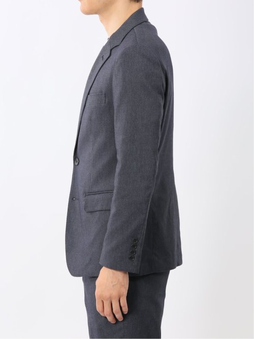 クロスストレッチ スリムフィット 2ボタンジャケット デニム調紺(セットアップ可能)