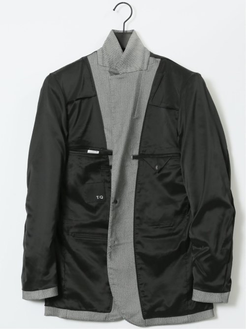 クロスストレッチ スリムフィット 2ボタンジャケット グレー(セットアップ可能)