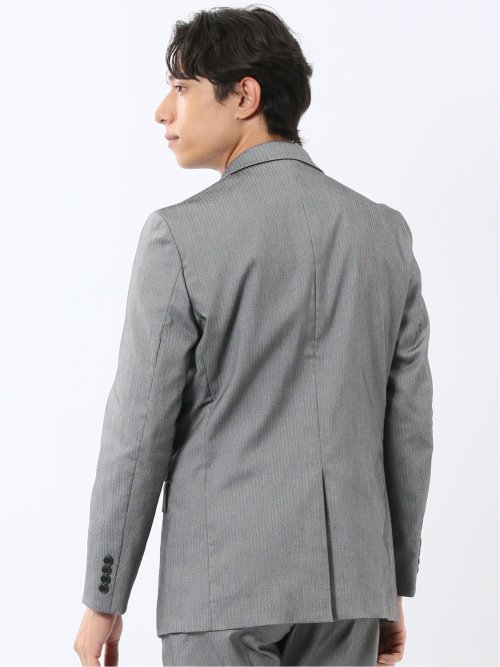 クロスストレッチ スリムフィット 2ボタンジャケット グレー(セットアップ可能)