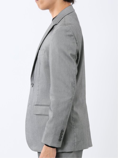 クロスストレッチ スリムフィット 2ボタンジャケット グレー(セットアップ可能)