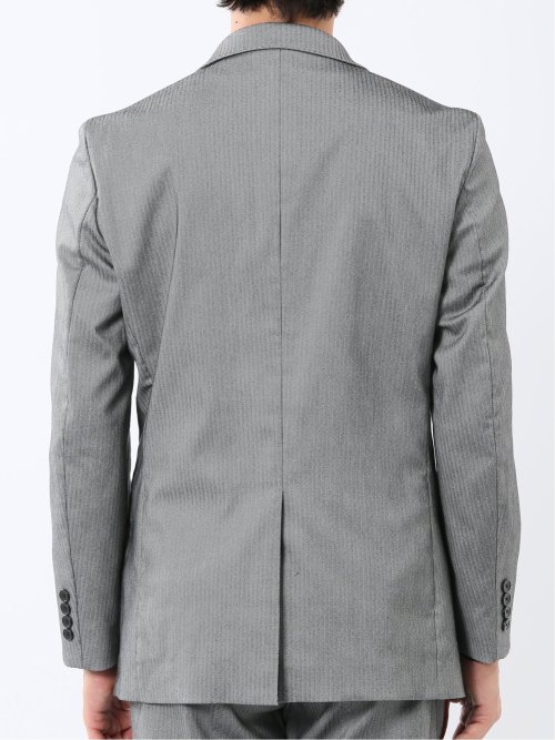 クロスストレッチ スリムフィット 2ボタンジャケット グレー(セットアップ可能)