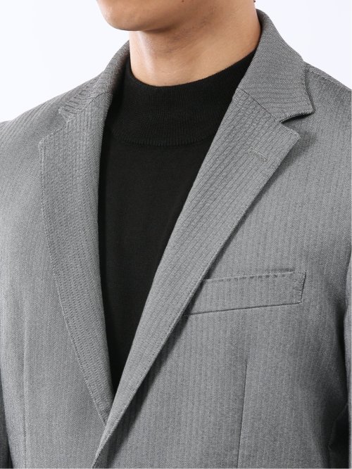 クロスストレッチ スリムフィット 2ボタンジャケット グレー(セットアップ可能)