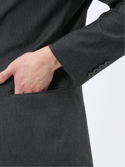 クロスストレッチ スリムフィット 2ボタンジャケット 黒(セットアップ可能)