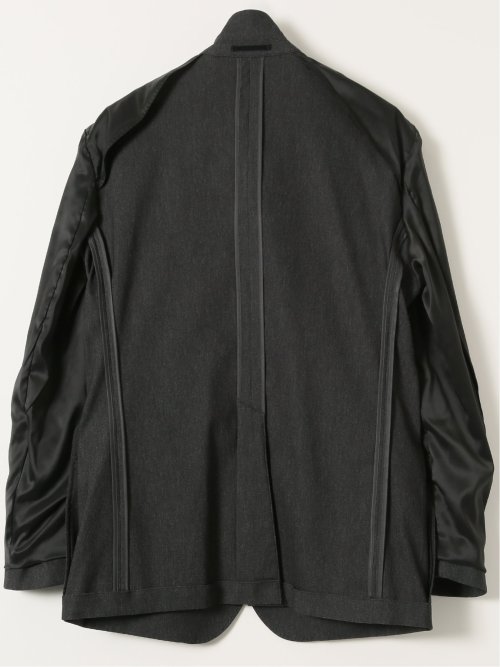 クロスストレッチ スリムフィット 2ボタンジャケット 黒(セットアップ可能)