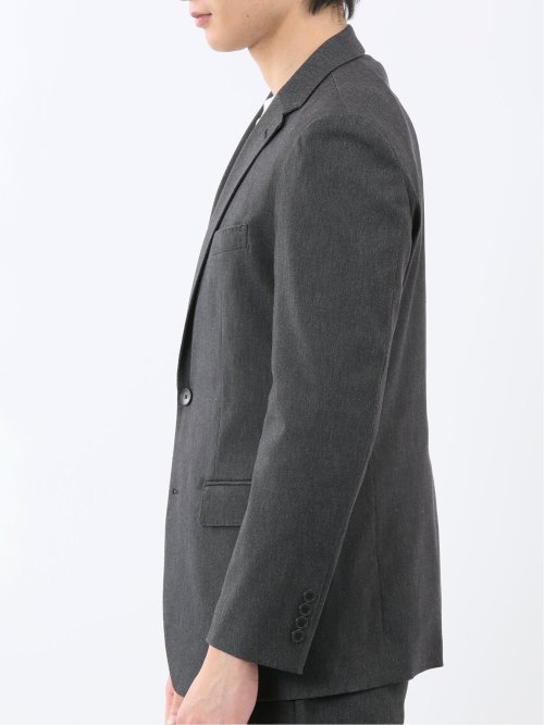 クロスストレッチ スリムフィット 2ボタンジャケット 黒(セットアップ可能)