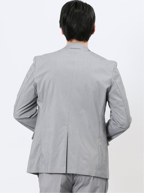 クロスストレッチ スリムフィット 2ボタンジャケット ライトグレー(セットアップ可能)