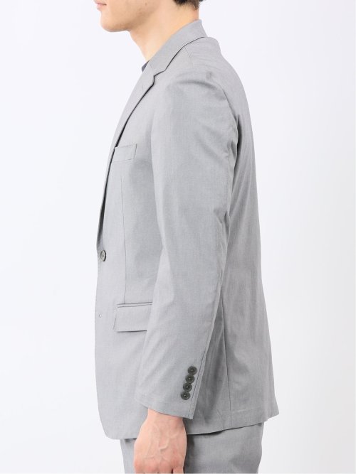 クロスストレッチ スリムフィット 2ボタンジャケット ライトグレー(セットアップ可能)