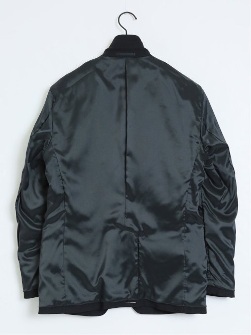 クロスストレッチ裏起毛 スリムフィット 2ボタンジャケット ピケ紺(セットアップ可能)