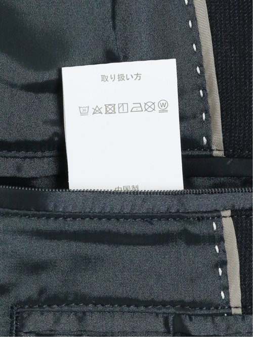 クロスストレッチ裏起毛 スリムフィット 2ボタンジャケット ピケ紺(セットアップ可能)