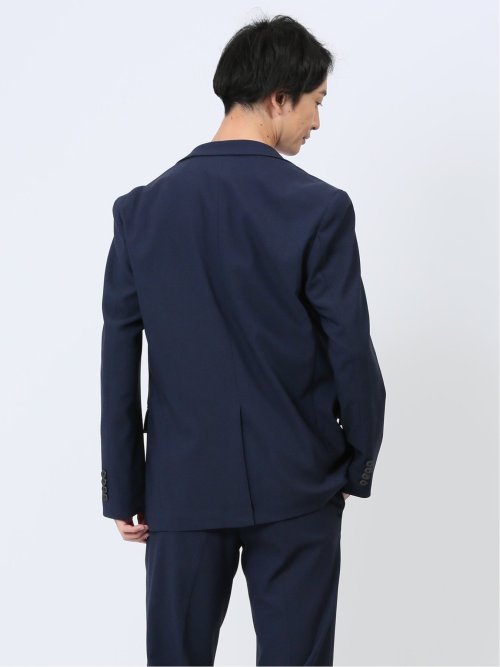 クロスストレッチ スリムフィット 2ボタンジャケット バーズアイ紺(セットアップ可能)