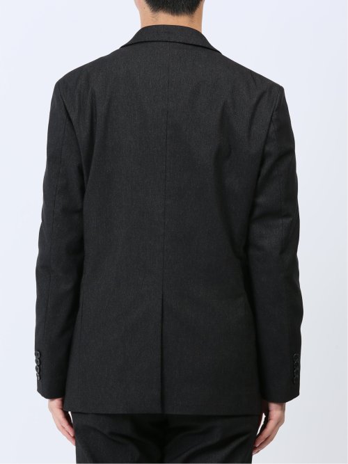 クロスストレッチ スリムフィット 2ボタンジャケット ピケ黒(セットアップ可能)