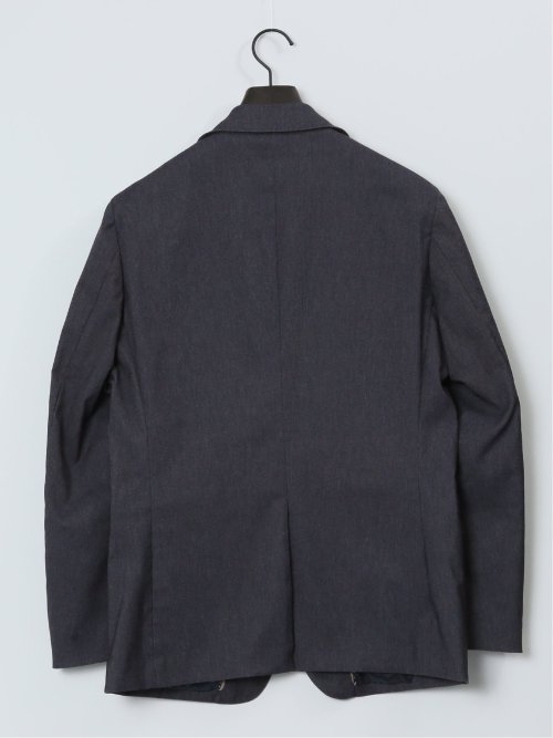 クロスストレッチ スリムフィット 2ボタンジャケット デニム風紺(セットアップ可能)