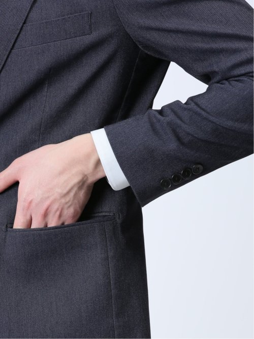 クロスストレッチ スリムフィット 2ボタンジャケット デニム風紺(セットアップ可能)