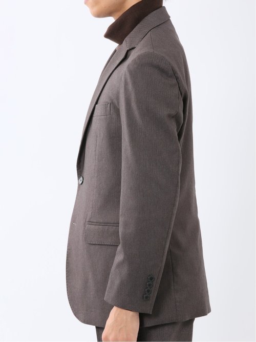 クロスストレッチ スリムフィット 2ボタンジャケット 茶(セットアップ可能)