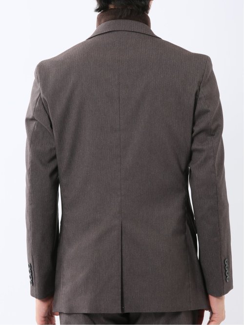 クロスストレッチ スリムフィット 2ボタンジャケット 茶(セットアップ可能)