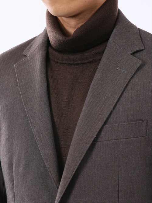 クロスストレッチ スリムフィット 2ボタンジャケット 茶(セットアップ可能)