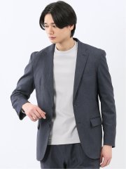 クロスストレッチ スリムフィット 2ボタンジャケット 紺(セットアップ可能)