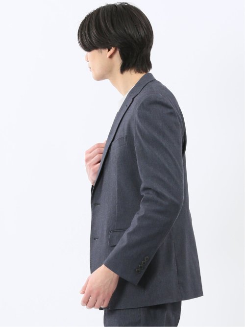 クロスストレッチ スリムフィット 2ボタンジャケット 紺(セットアップ可能)