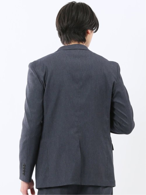 クロスストレッチ スリムフィット 2ボタンジャケット 紺(セットアップ可能)