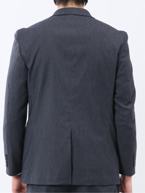 クロスストレッチ スリムフィット 2ボタンジャケット 紺(セットアップ可能)